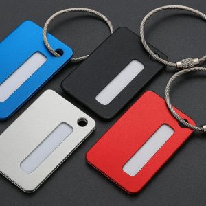 Aluminum Alloy Luggage Tags Waterproof Metal Suitcase Labels Privacy Shield Stainless Steel Cables For Travel Business Cruise Luggage