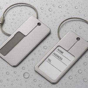 Stainless Steel Metal Luggage Tags Waterproof Suitcase Labels Privacy Wire Cable Identification Tags For Travel Flight Baggage Checked Bags