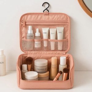 Large Cosmetic Toiletry Bag Wet Dry Separation Makeup Organizer Hanging Travel Wash Bag For Women Skincare Beauty Accessories