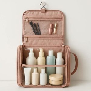 Hanging Toiletry Bag For Women Extra Large Cosmetic Organizer Waterproof Makeup Case Travel Wash Pouch For Full Size Bottles
