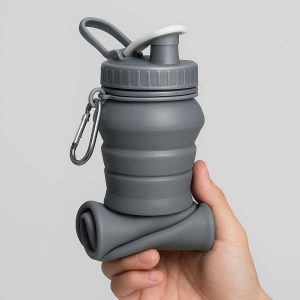 Foldable Silicone Sports Bottle Portable Leakproof Travel Water Cup Flexible Compact Drinkware For Commuting Hiking Running Gym