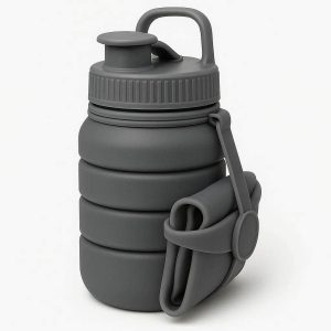Durable Foldable Water Bottle Silicone Leakproof Travel Drinking Cup Compact Portable Mug For Backpacking Hiking Running Everyday Use