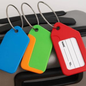 Bright Silicone Baggage Tags Flexible Suitcase Name Labels Secure Steel Cable Privacy ID Tags For Travel Backpack Cruise Luggage